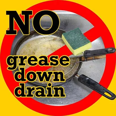 Blocked sink caused by fat Shepperton