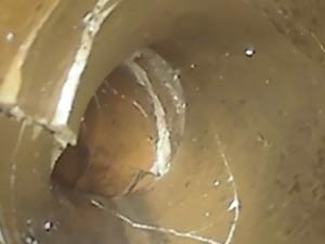 CCTV Drain survey showing cracked drain